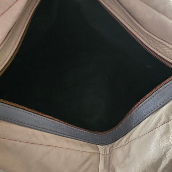 vintage 90s real leather patchwork whimsical shoulder bag - Picture 3 of 5